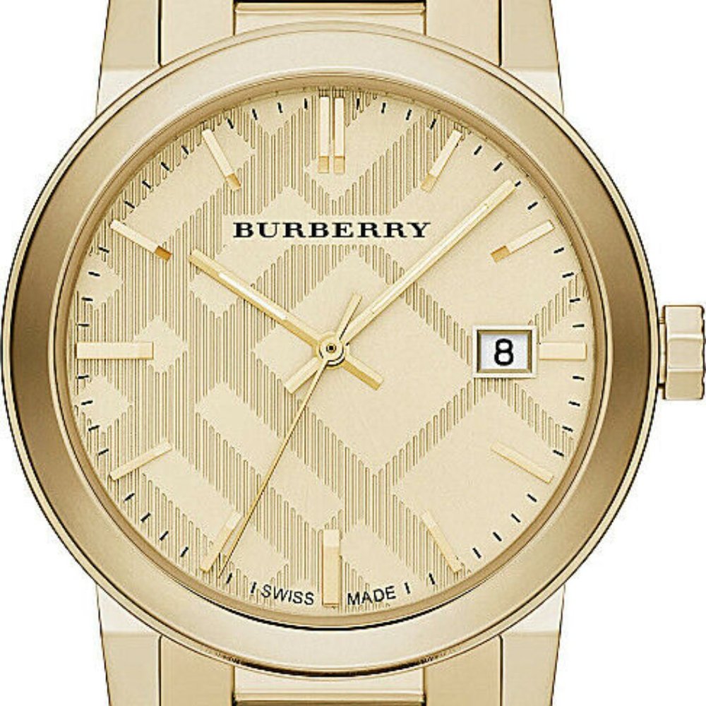 Burberry BU9038 The City Engraved Check Gold-Tone